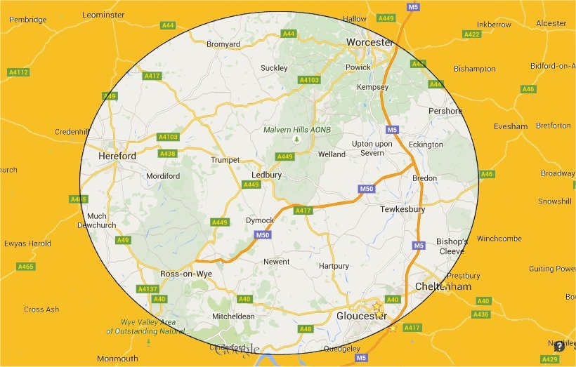 Area Covered by Paul`s 5 Star Driving Tuition